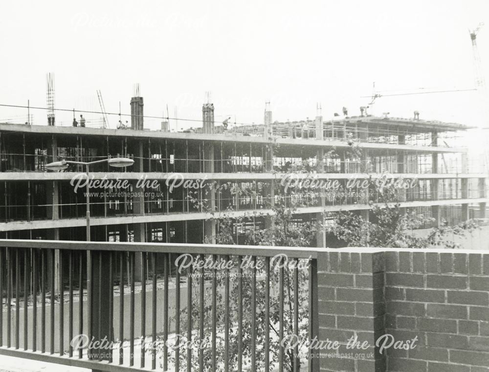 Construction of Chapel Street Car Park, King Street, Derby, 1970