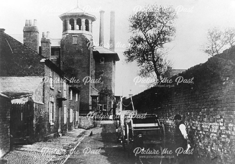 Old Silk Mill Yard and Famous Wrought Iron Gates, Derby, 1870