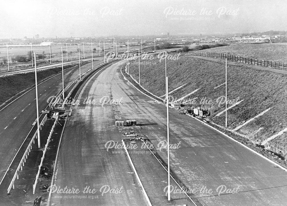 Towards the City Centre from Raynesway, Derby, 1979