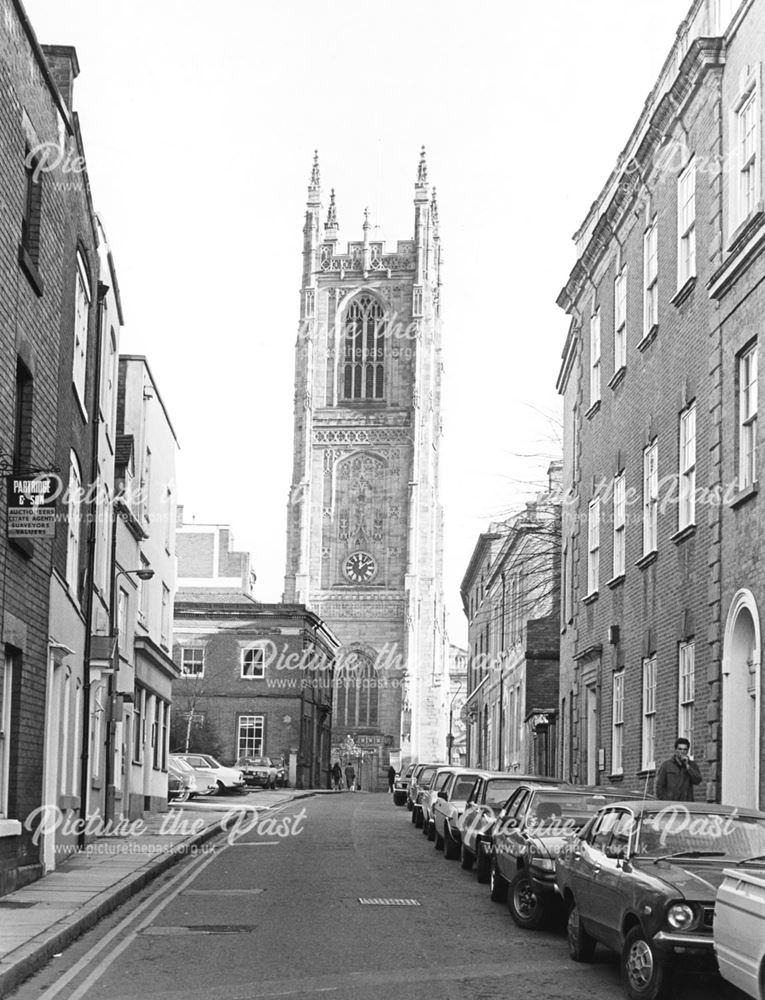 The Cathedral from St Marys's Gate, Derby, 1981