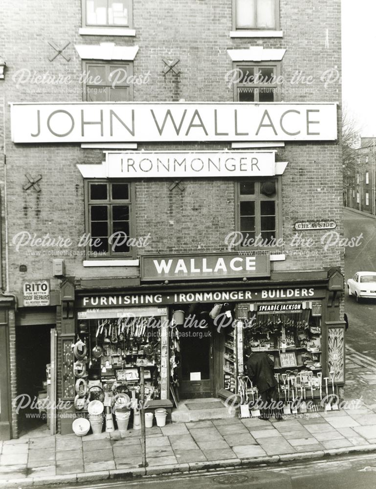 John Wallace's Ironmongers Shop, Cheapside, Derby, 1970