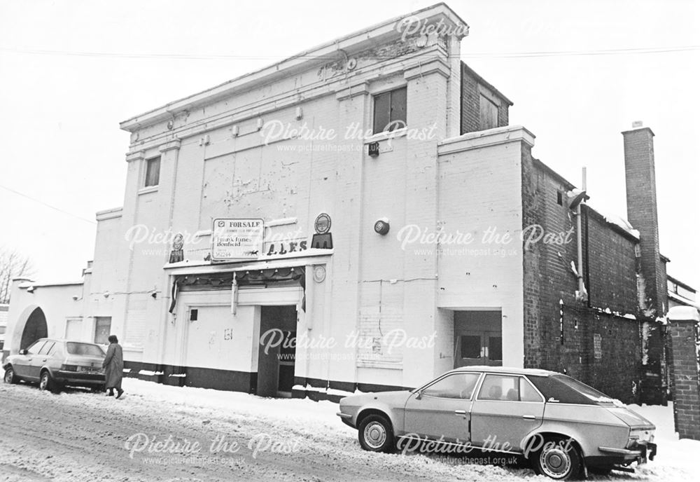 View of 'Gossips' nightclub, after closure with 'for sale' notice above the entrance