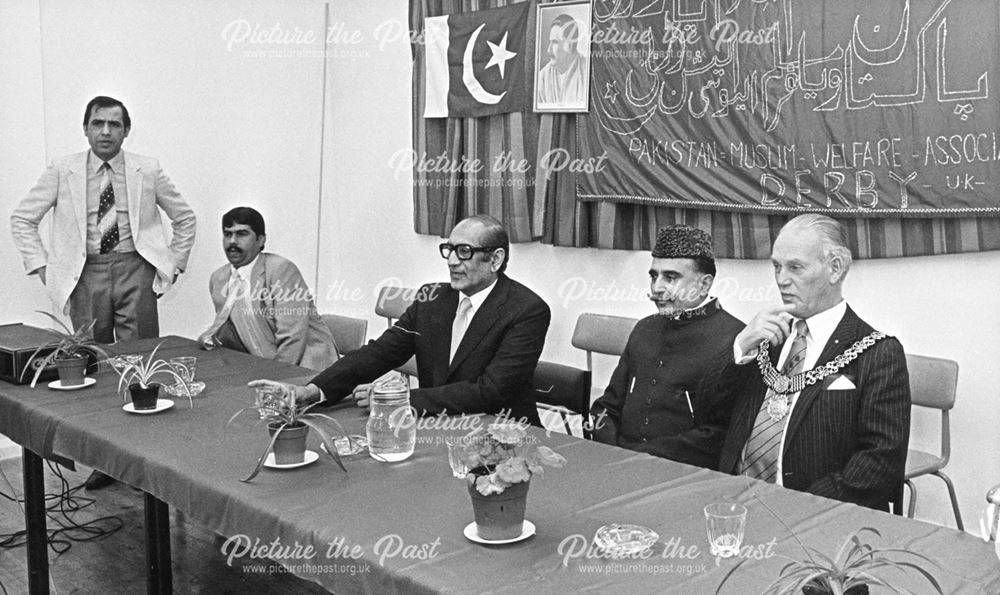 The Mayor and Pakistan Muslim Welfare Association officials, celebrating Pakistan Day