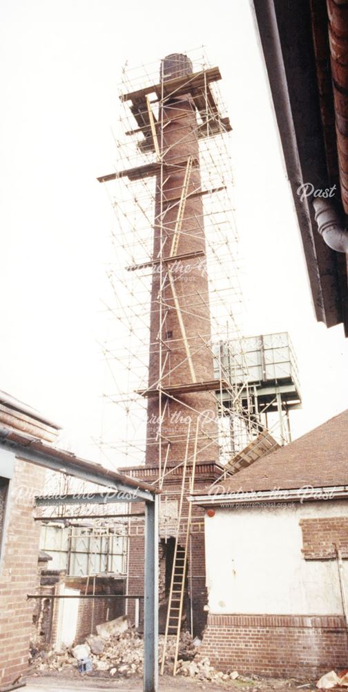 Demolition of hospital chimney