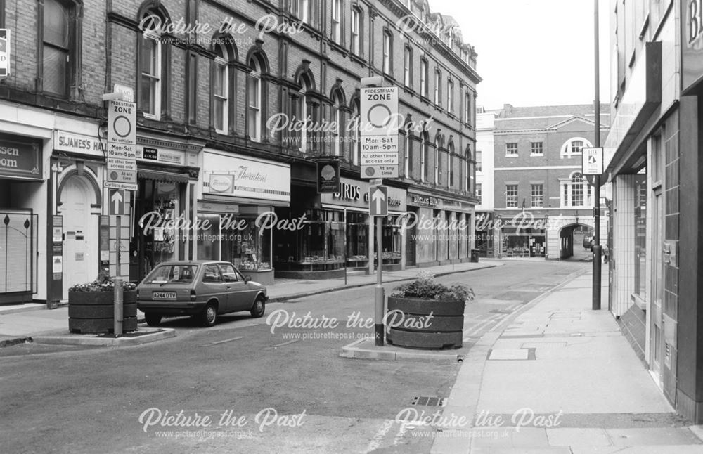 View looking up St.James Street during pedestrianisation 