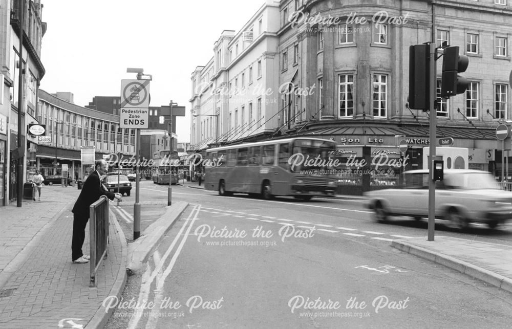 View of the junction of St Peter's Street and Victoria Street during pedestrianisation