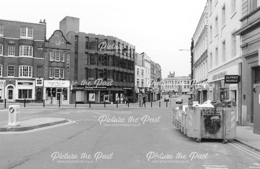 View of the Cornmarket from the Marketplace during pedestrianisation