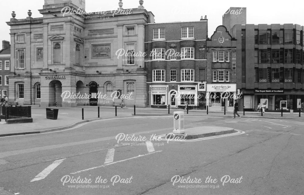 View from the Marketplace towards the Guildhall during pedestrianisation