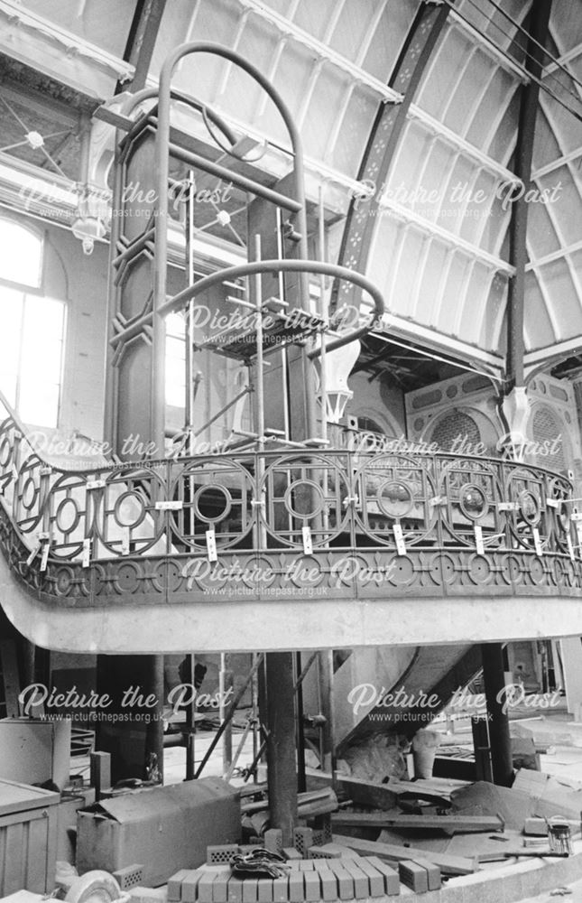 Interior of Guildhall market during refurbishment 