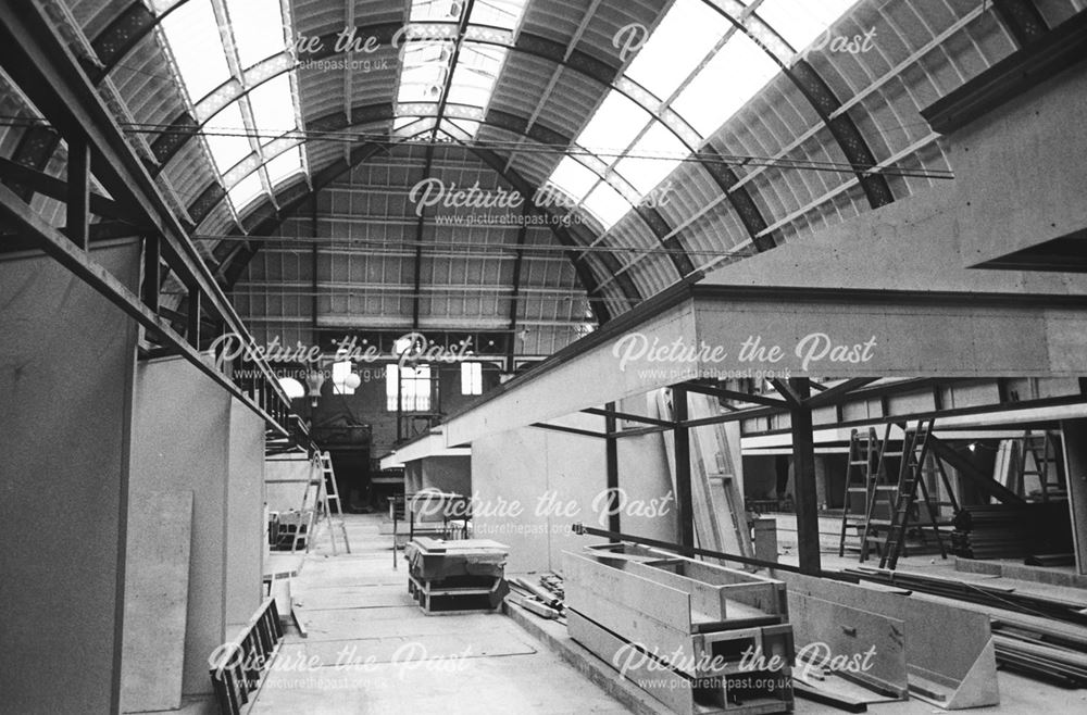 Interior of Guildhall market during refurbishment 