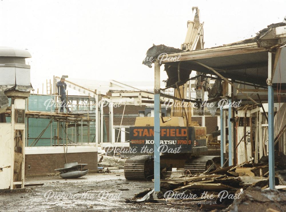 View showing demolition of the old Eagle Centre market