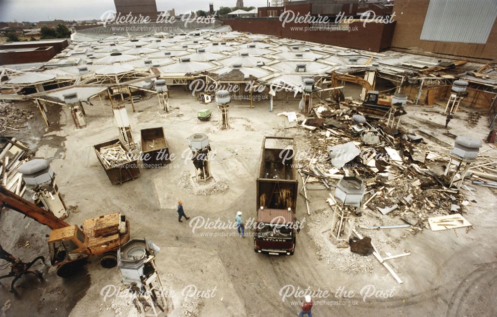 Overhead shot showing demolition of the old Eagle Centre market