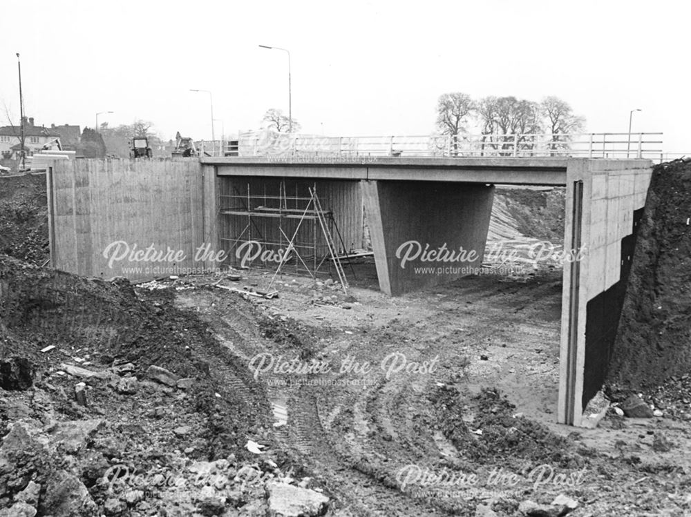 Bridge being constructed over A38 at The Palm Court Island, Allestree