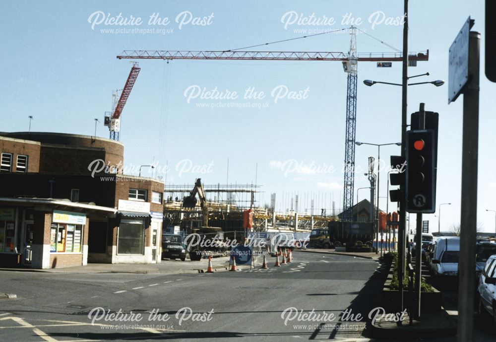 2 photographs showing the development of the Cock Pit Car Park,Cock Pit Island