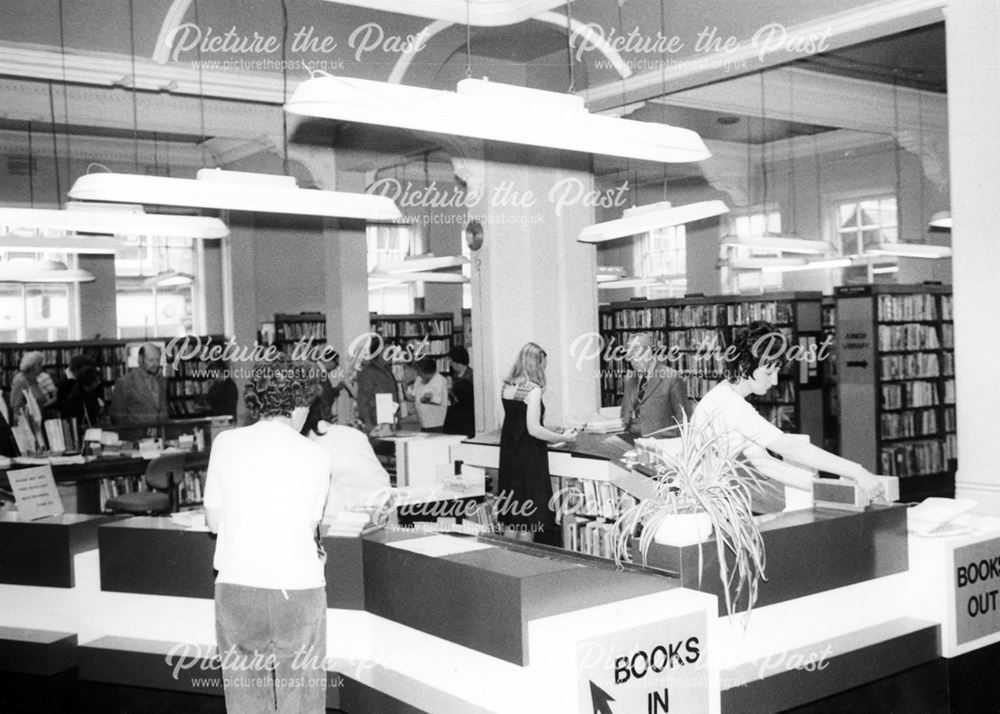 Derby Central Library Main Desk, Books In