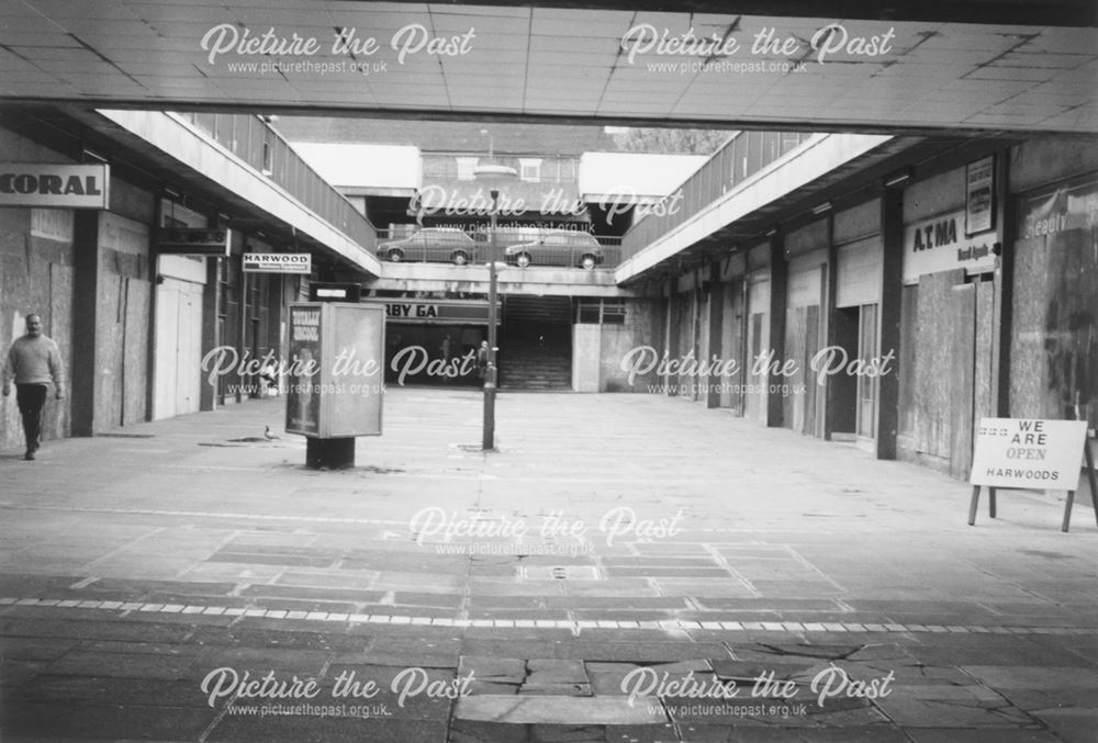 Shops boarded up in Duckworth Square