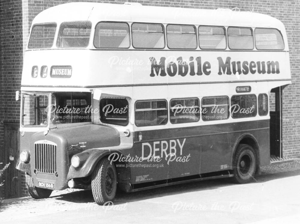 Double decker bus, converted to be a mobile Industrial Museum