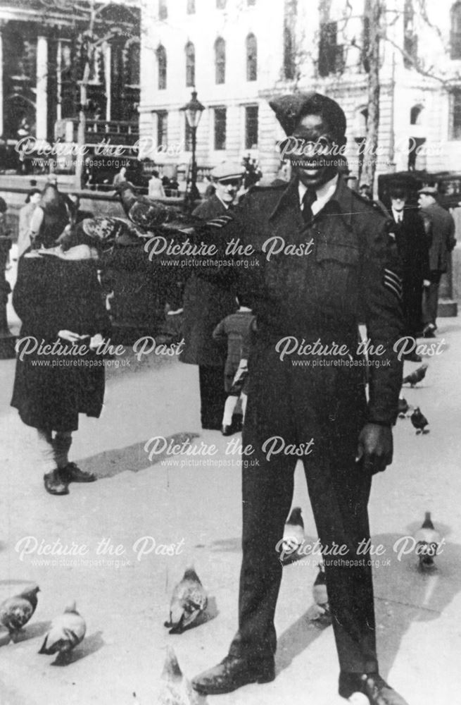 Robert Nathaniel Murray wearing his R.A.F uniform in Trafalgar square