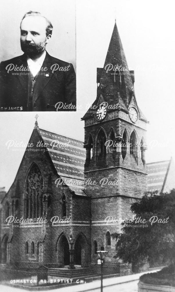 View of Osmaston Road Baptist Church and Reverand G. Howard Jones, who was the minister