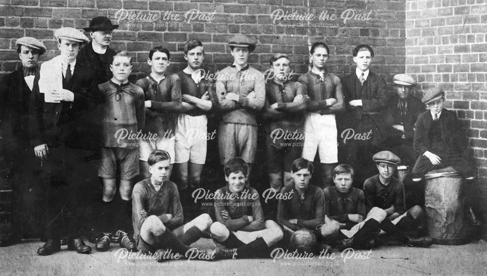 Bearpark Church Bible Class AFC, including a young Sammy Crooks (with the ball)