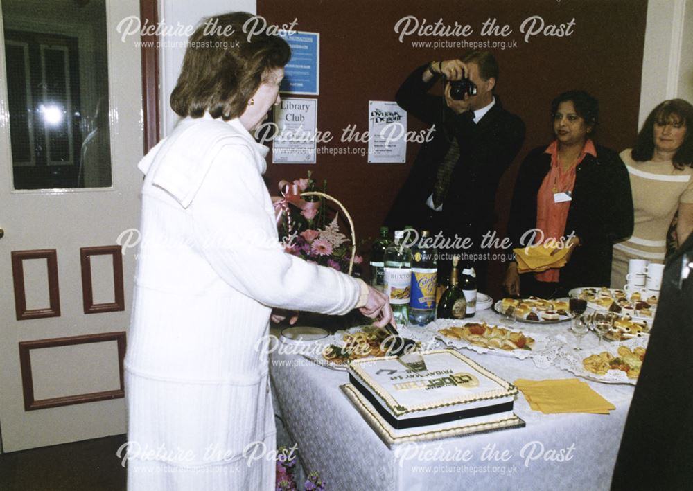 Margaret Beckett, M.P cutting the Cyberram Cake