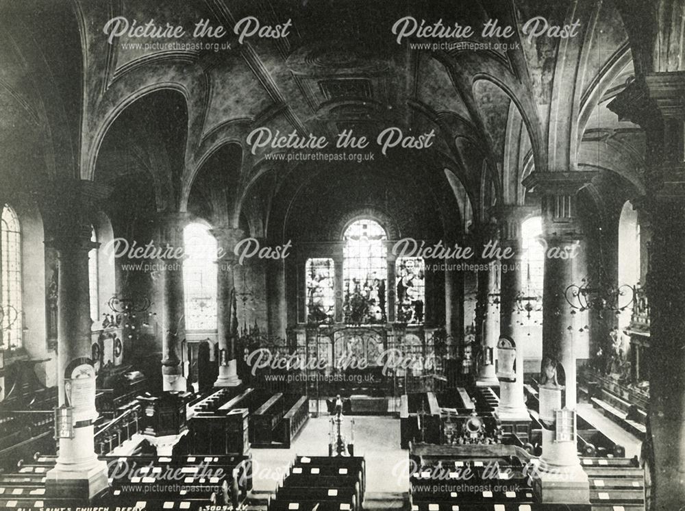 Interior of All Saints Church,c1905