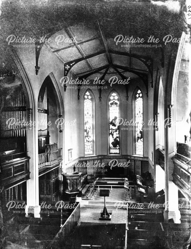 St John's Church interior showing the organ,altar,pulpit and choir stalls