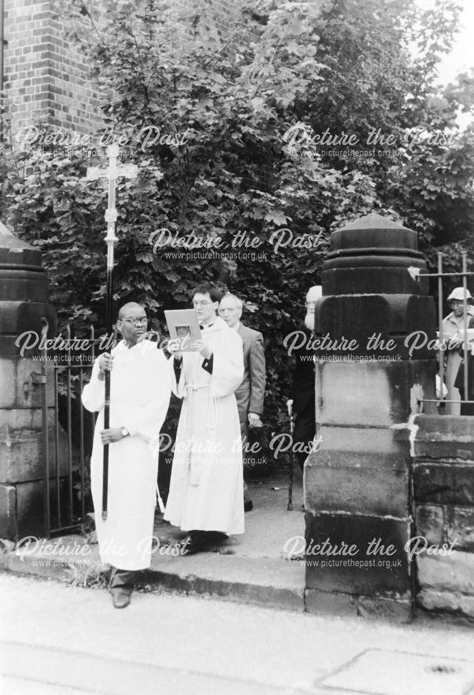 Procession leaving St James churchyard