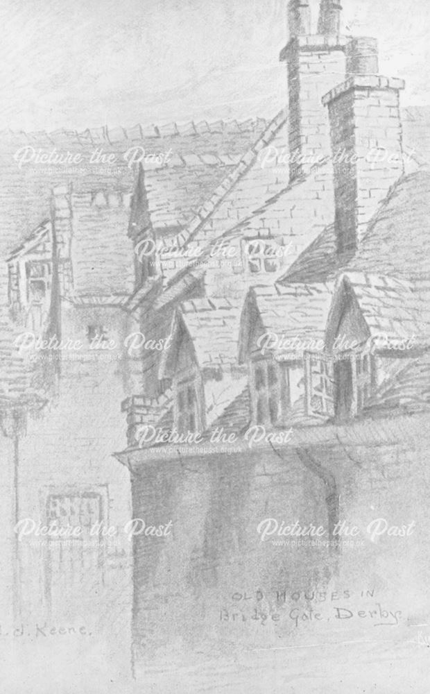 Sketch of old houses in Bridgegate