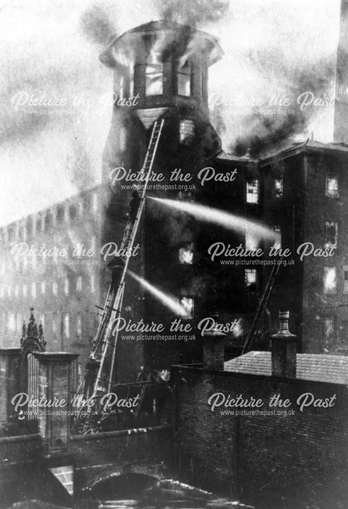Silk Mill (Sowters Mill) at time of fire Dec. 1910