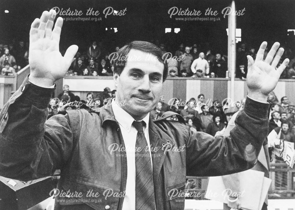 Les Green, Derby County Goalie from 1968 to 1971, on a return visit to the Baseball Ground in the 19