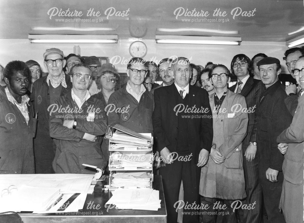 International Combustion Limited - An employee surrounded by workmates on the occasion of his retire