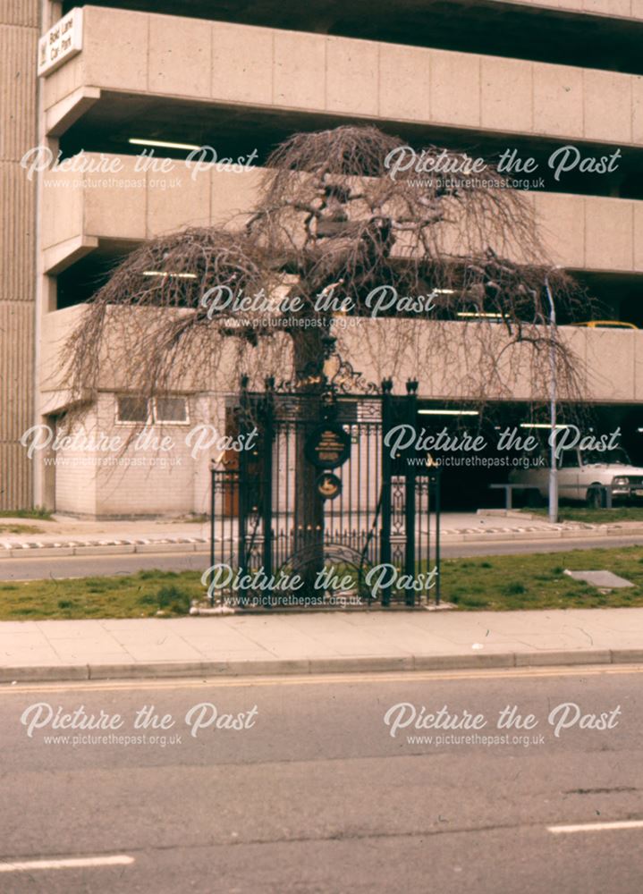 Boden's Pleasaunce remaining entrance gate in front of Car park 