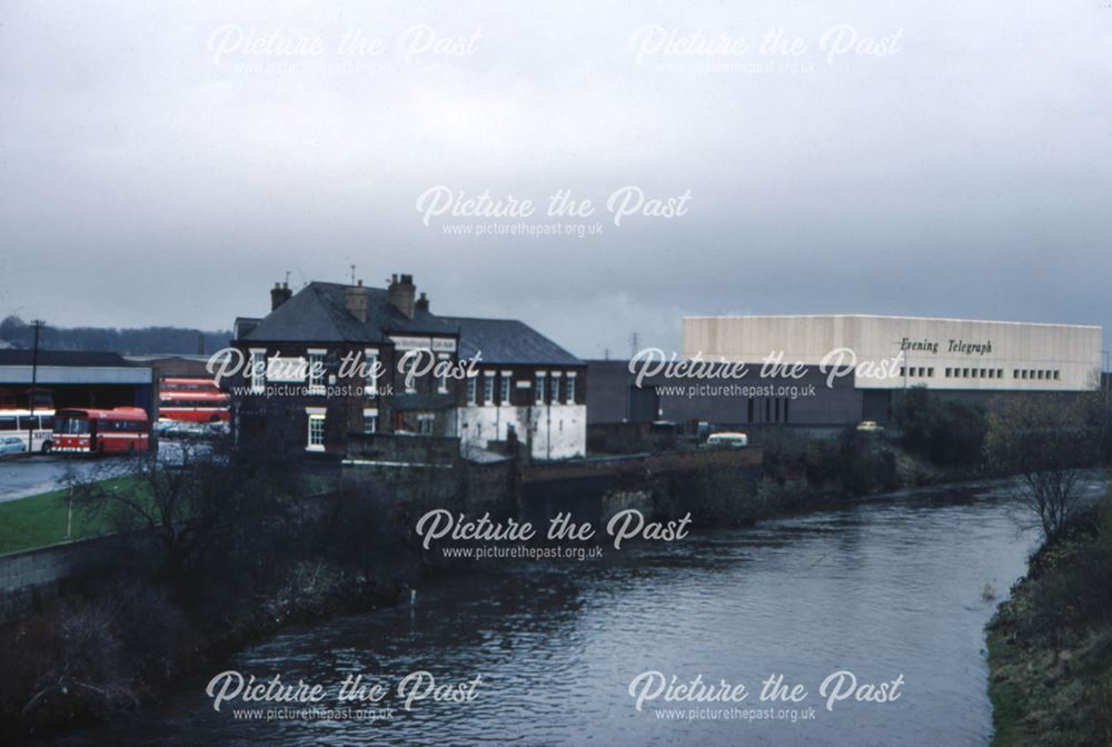 Cattle Market Hotel as viewed from the River Derwent