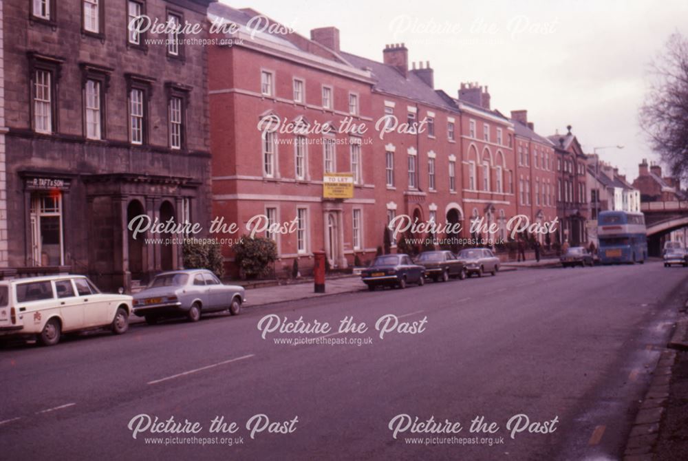 Looking down Friar Gate back towards town centre