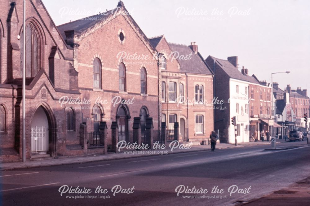 View of buildings near the crossroads of Brick Street and Uttoxeter Old Road