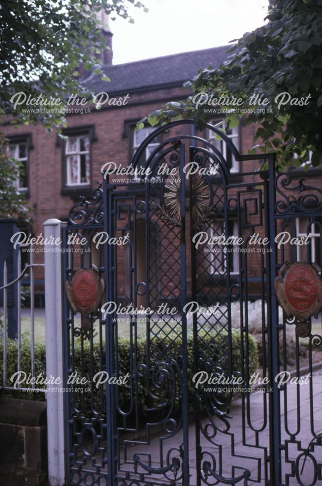 View of the entrance gate of the Liversage Charity Alms Houses