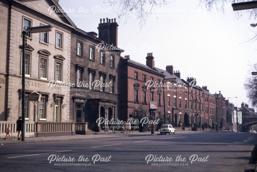 View along Friar Gate back towards the Friar Gate bridge