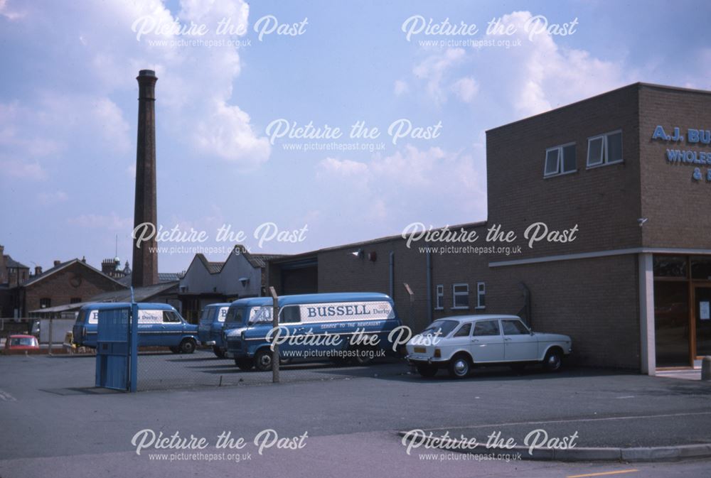 Bussell premises on John Street with company vans in view