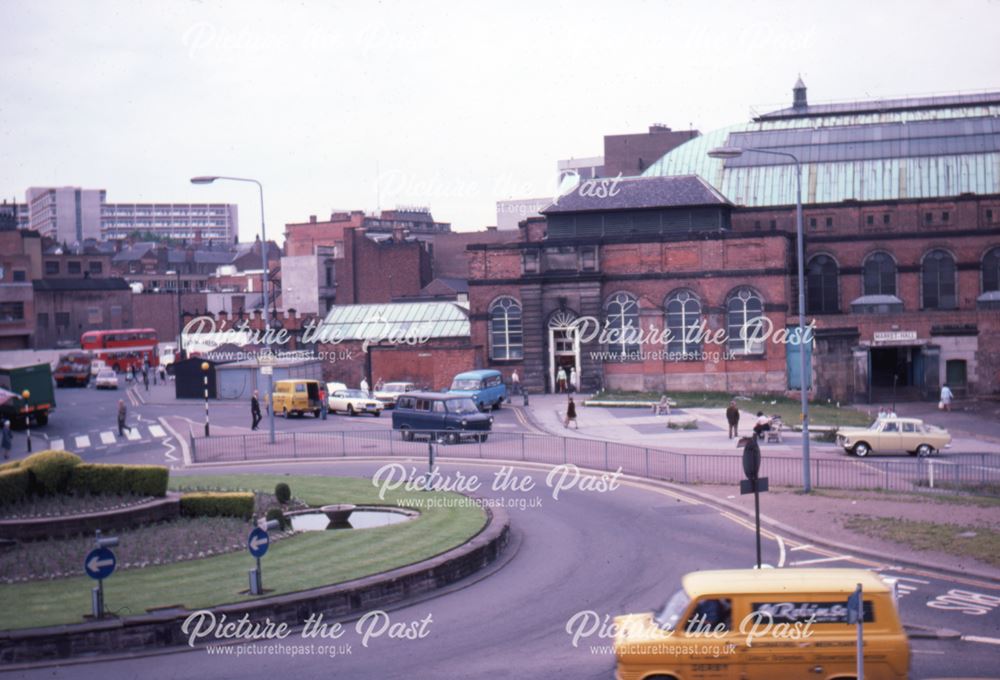 Market Hall and roundabout on Corporation Street