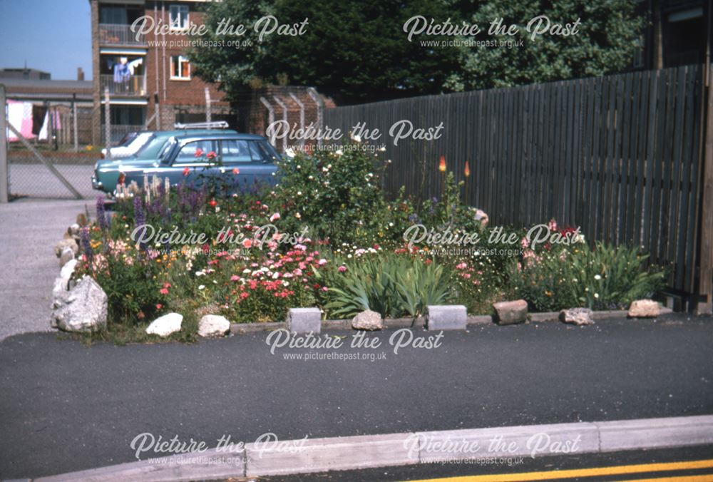 Image of the flowerbeds outside the company, 'Partco' on Canal Street