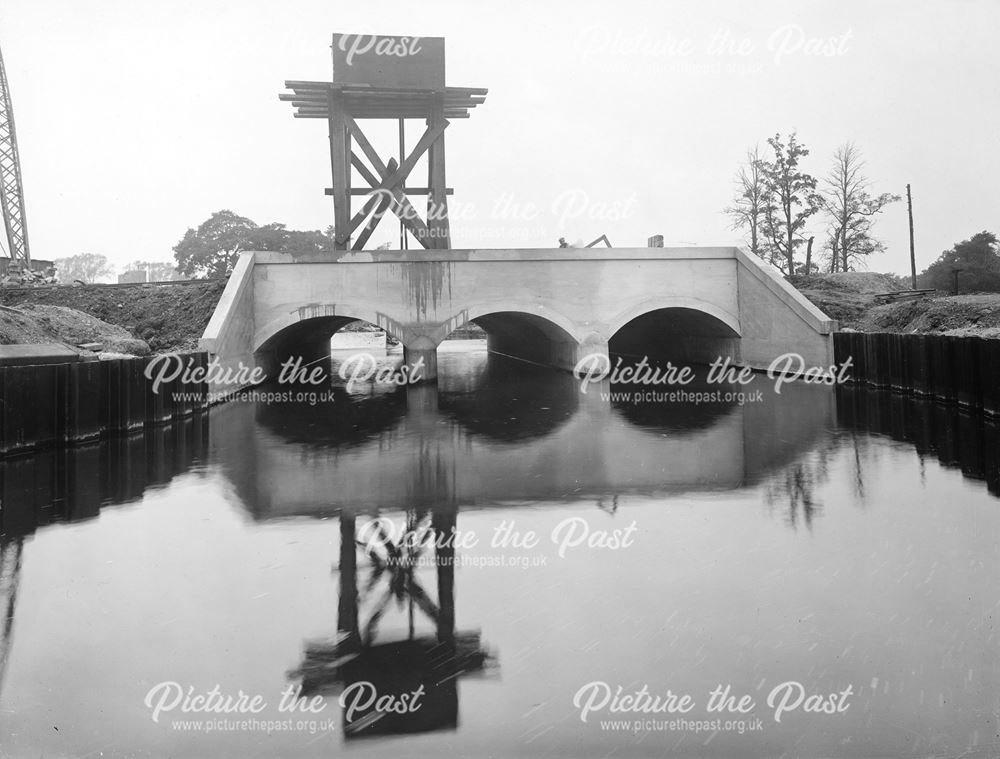 View of Town planning road bridge over Markeaton Brook