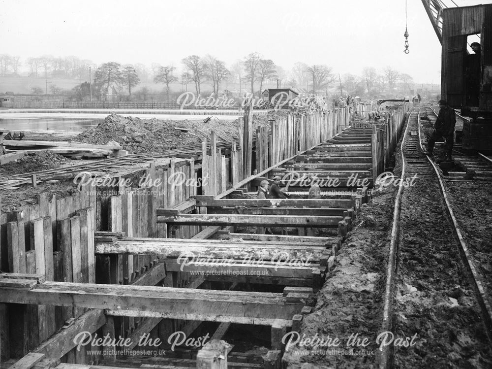 View of the timbering - Culvert in open trench through Mundy Paddling Pool