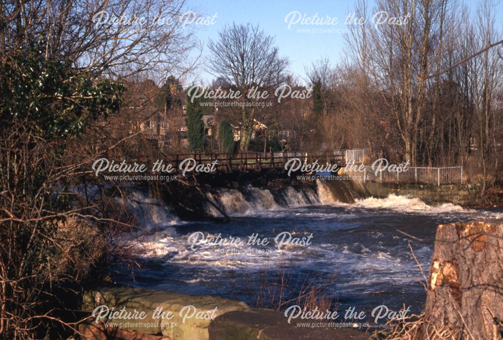 Long weir in flood