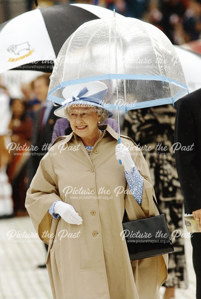 The Queen's arrival at Pride Park Stadium