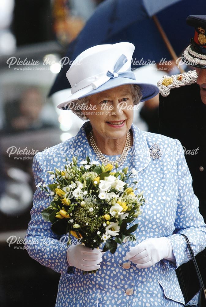 The Queen  during the Golden Jubilee Celebrations at Pride Park stadium