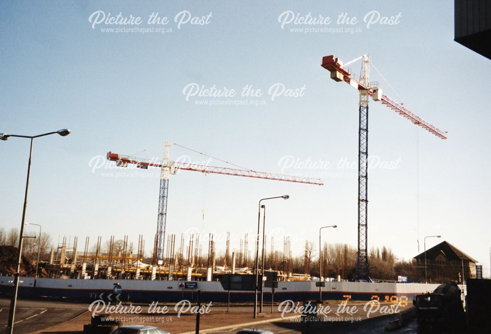 View of the construction of the Cock Pitt Car Park, 1998