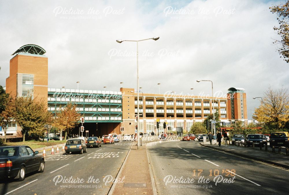 View of Cock Pitt Car Park looking from Traffic Street, 1998