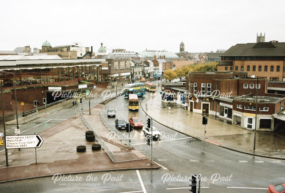 View along the Morledge taken from the 4th level of The Cock Pitt car park, 1998