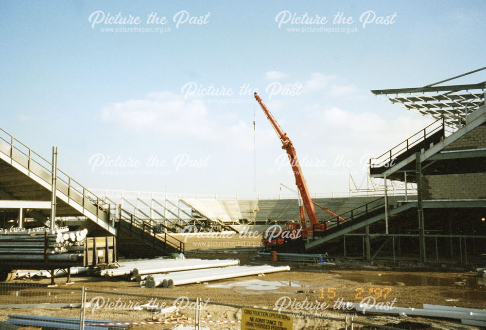 Construction of Pride Park stadium, 1997